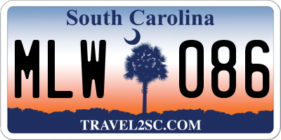 SC license plate MLW086