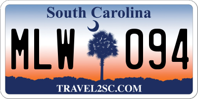 SC license plate MLW094