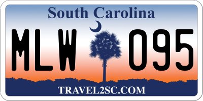 SC license plate MLW095