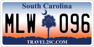 SC license plate MLW096