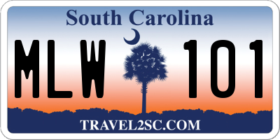 SC license plate MLW101