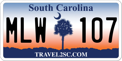 SC license plate MLW107