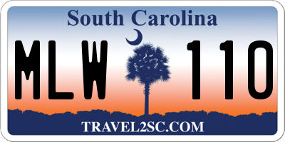 SC license plate MLW110