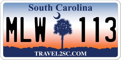 SC license plate MLW113