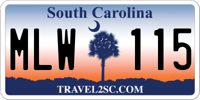 SC license plate MLW115
