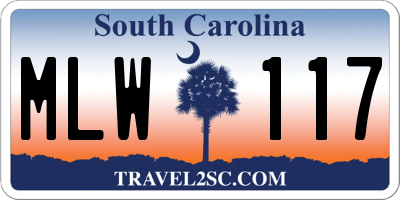SC license plate MLW117