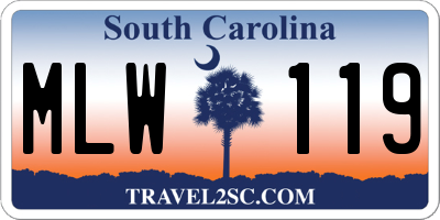 SC license plate MLW119