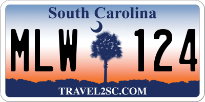 SC license plate MLW124