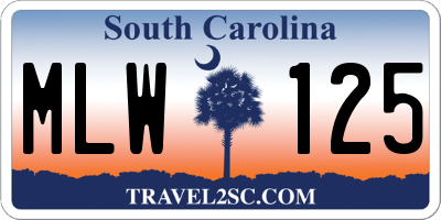 SC license plate MLW125