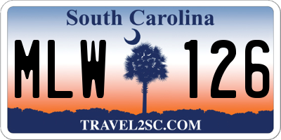 SC license plate MLW126