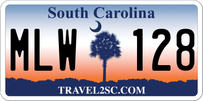 SC license plate MLW128