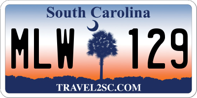 SC license plate MLW129