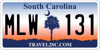 SC license plate MLW131