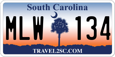 SC license plate MLW134
