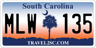 SC license plate MLW135