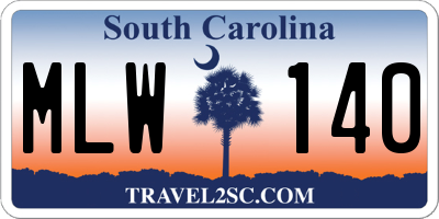 SC license plate MLW140