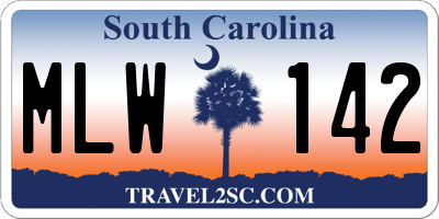 SC license plate MLW142