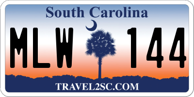 SC license plate MLW144