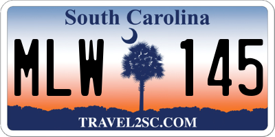 SC license plate MLW145