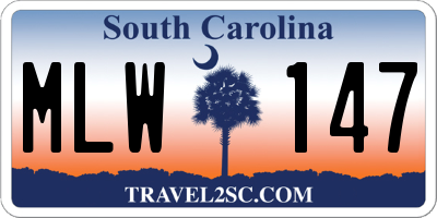 SC license plate MLW147