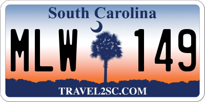 SC license plate MLW149