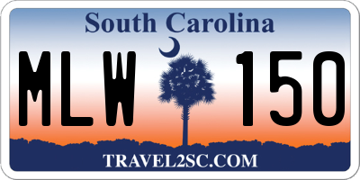SC license plate MLW150