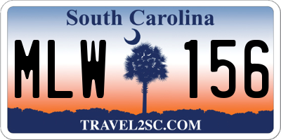 SC license plate MLW156