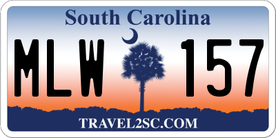 SC license plate MLW157