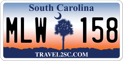 SC license plate MLW158