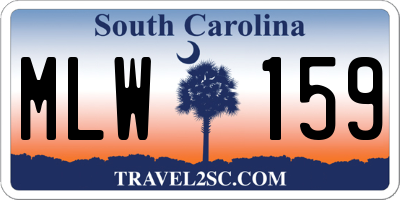 SC license plate MLW159