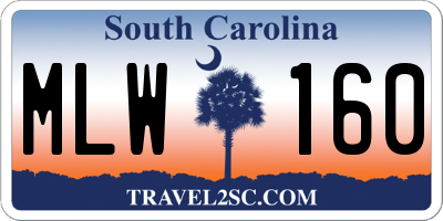 SC license plate MLW160