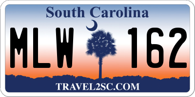 SC license plate MLW162