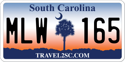 SC license plate MLW165