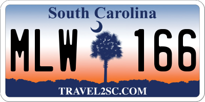 SC license plate MLW166