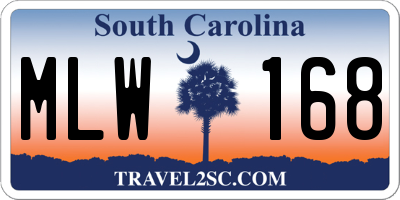 SC license plate MLW168
