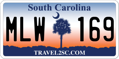 SC license plate MLW169