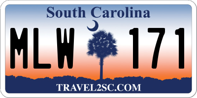 SC license plate MLW171