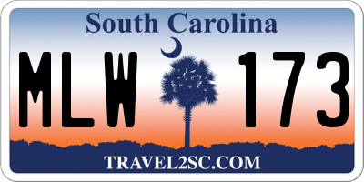 SC license plate MLW173