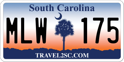 SC license plate MLW175