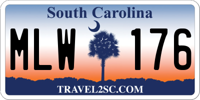 SC license plate MLW176