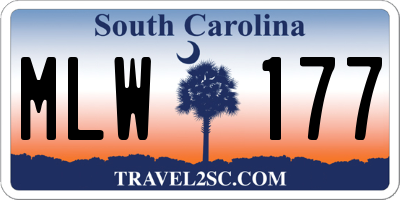 SC license plate MLW177