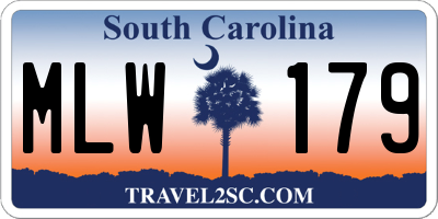 SC license plate MLW179