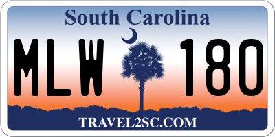 SC license plate MLW180