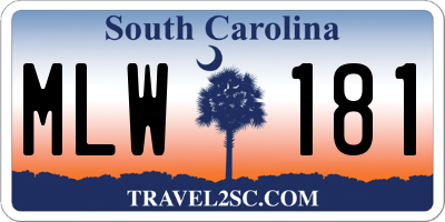 SC license plate MLW181
