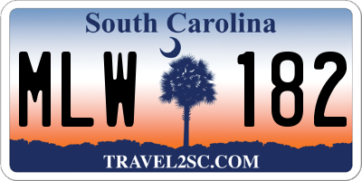 SC license plate MLW182