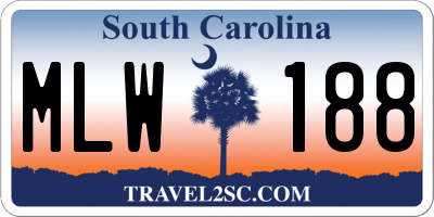 SC license plate MLW188