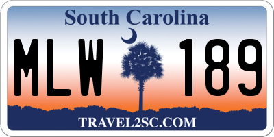 SC license plate MLW189