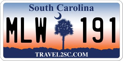 SC license plate MLW191