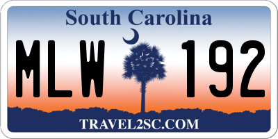SC license plate MLW192