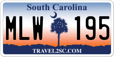 SC license plate MLW195